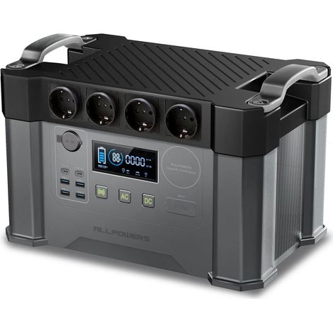 ALLPOWERS 2400W (4000W Surge) Tragbarer Powerstation Wechselstromsteckdosen 1451Wh Akku MPPT Solar Generator Mobiler Stromspeicher für Wohnmobil Camping Heimwerken Notstromaggregat RV Haus Notfall