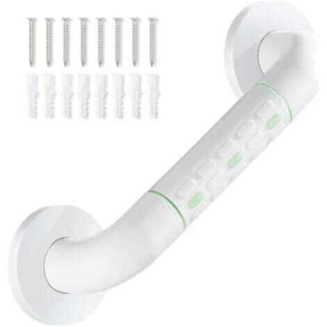 Barre d'appui de salle de bain blanche antidérapante 30 cm,Main courante simple sans barrière blanche
