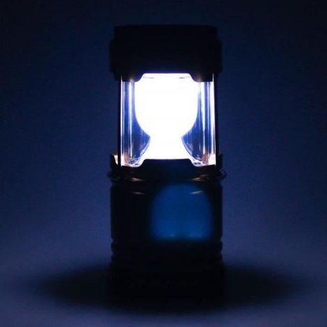 Lampe de Camping Solaire Lanterne LED Rechargeable Multifonction Pliante Lanterne d'exterieur portable avec Poignée noir (1/4)