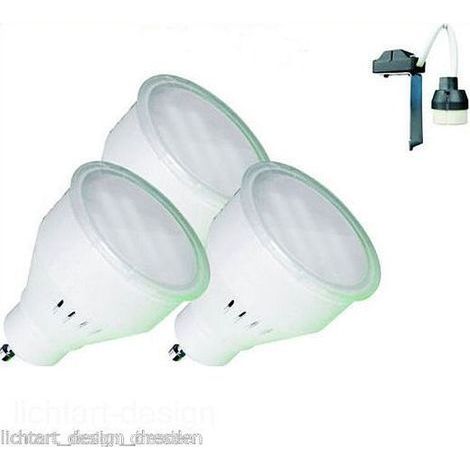 Elro GU7E/3 Kit mit 3 Glühbirnen 7 W 2700 K + 3 GU10-230-V-Netzteilen (1/3)
