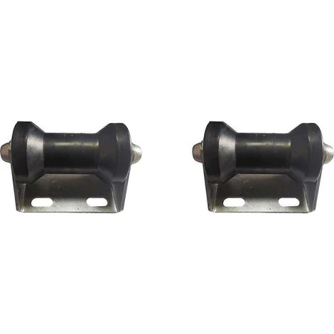 Ensemble de 2 rouleaux de quille fixes en acier galvanisé pour remorque de bateau, avec supports, 4 pouces. (1/5)