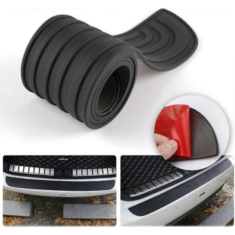 Protection de pare-chocs arrière de voiture, 41,5 pouces x 3,6 pouces pour voiture/SUV, accessoire extérieur universel en caoutchouc anti-rayures pour coffre (noir) (1/5)