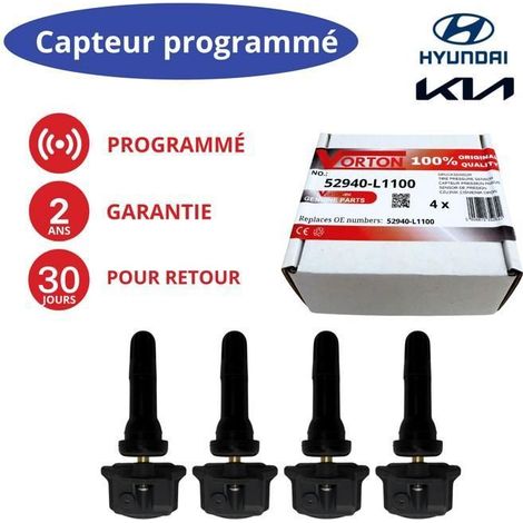 Sensore TPMS 433MHz preprogrammato 52940-L1100 per Hyundai Elantra VII, Ioniq 5, Sonata, Tucson e KIA Sorento