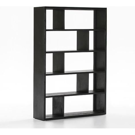 Bibliothèque 10 cases bois massif noir