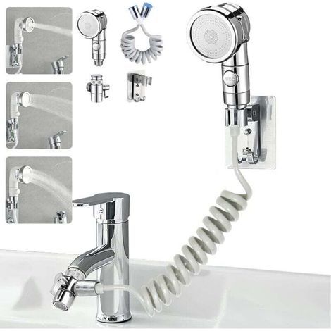 Douchette adaptable sur robinet,Facile à laver les cheveux et à nettoyer les assiettes,douchette lavabo/ coiffeur/ evier,rallonge robinet lavabo