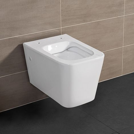 WC sospeso Rimless serie Malaga bianco lucido in ceramica (1/6)