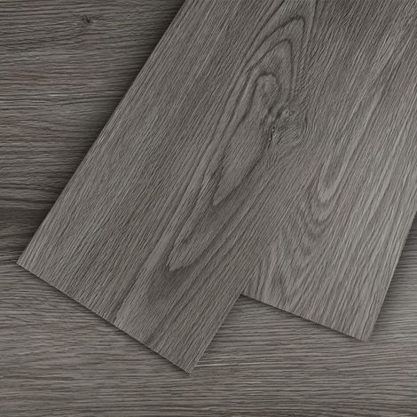 Revêtement de sol en vinyle autocollant en PVC aspect bois imperméable - Couleur chêne gris - 15,24 x 91,44 cm - 36 planches - Couverture 5 m² (1/5)