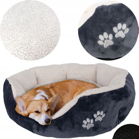 Cama suave para perro o gato XL 70x64 cm, cojín de sofá cálido y peludo.