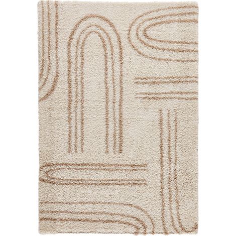 Tapis Olympe beige motif géométrique intérieur - 200 x 280 cm
