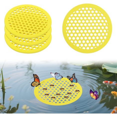 4 stuks drijvend bijeneiland, bijendrinkbak, insectendrinkbak, tuin, bijenbad, dienblad, bijendrinkstation voor de tuin, insectenbad voor buiten, voeden, balkon, dikte 5 mm (1/5)