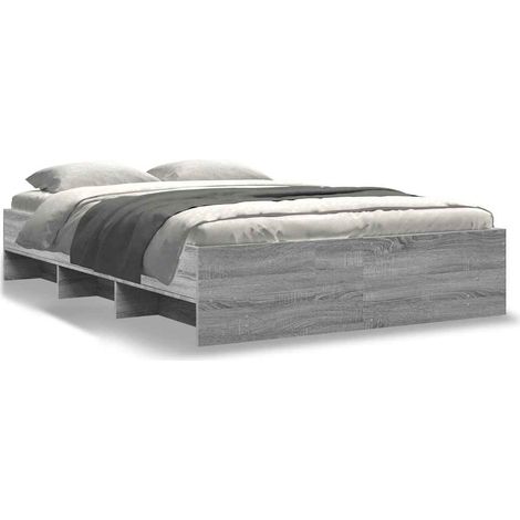 Maison Exclusive - Estructura de cama madera de ingeniería gris S (1/5)