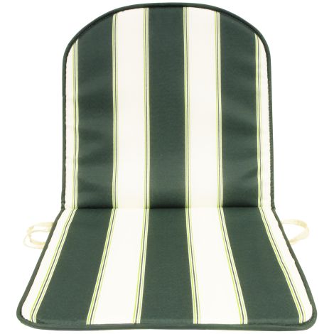 Coussins avec dossier bas pour chaises et fauteuils polyester et coton cm 80x42x2 avec rembourrage 8 pcs raye' vert pour jardin exte'rieur