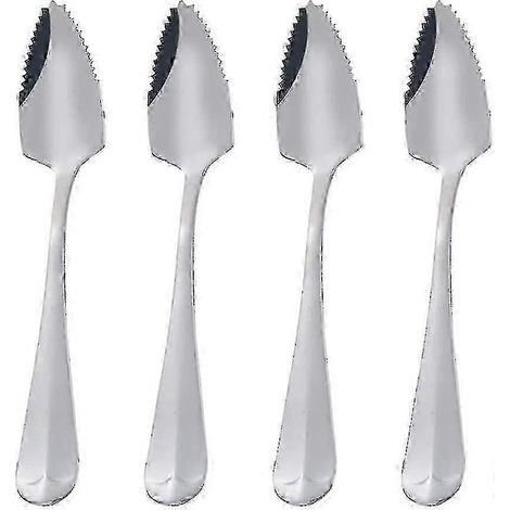 Cuillère à dessert en acier inoxydable dentelé pour pamplemousse, coffret cadeau (1/5)