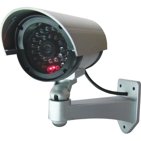 Caméra de surveillance factice pour extérieur (avec LED infrarouge clignotante) – Outils d'installation inclus (1/5)