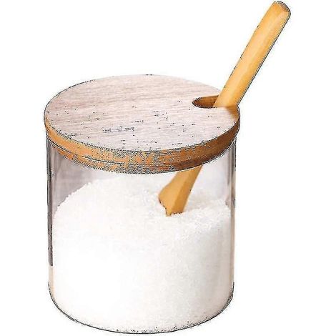 Pot à épices/sucrier avec couvercle et cuillère pour herbes et épices (1/4)