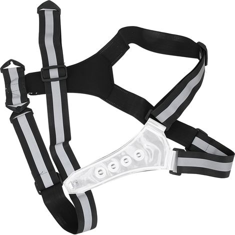 Gilet de sécurité à bandes réfléchissantes élastiques LED à visibilité réglable pour les sports nocturnes en extérieur (noir et blanc) (1/5)