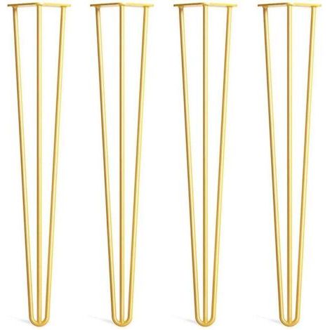 Stück 20 cm (Gold) DIY Haarnadelbeine für Tisch-/Stuhlbeine mit 20 Schrauben + 4 Beinschonern