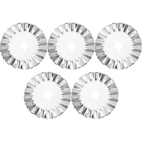 Lot de 5 lames de cutter rotatives ondulées de 45 mm pour patchwork, cuir, tissu et papier. (1/5)