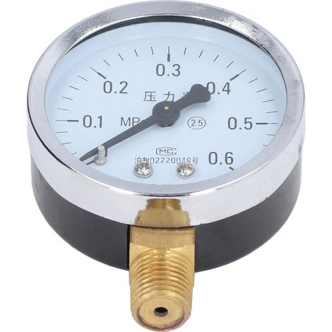Manomètre 1/4 NPT haute précision, cadran clair, boîtier en fer, pour l'eau du robinet, destiné aux industries pétrolière et chimique. (1/5)