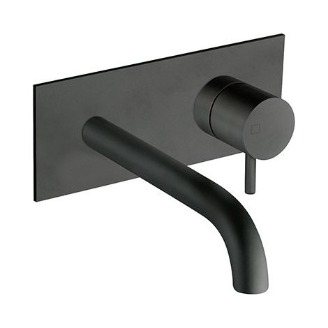 Lavabo Mural Triverde Avec Plaque Bec 135 Mm Black Mat Robinetterie TRIVERDE - CRISTINA ONDYNA TV25213