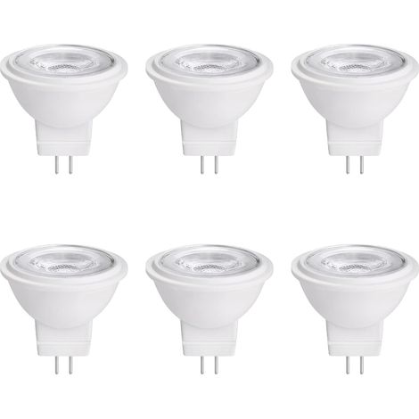 MR11 GU4.0 LED-Lampe mit zwei Stiften, 3 W, 12 V AC/DC, Niedervolt-LED-Strahler, warmweißes Licht (2700–3000 K), 6er-Pack (1/5)