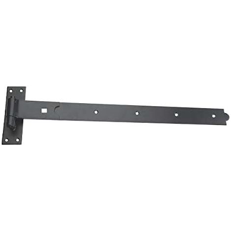One Stop DIY Charnière à crochet plat et bande en acier pour porte d'abri de jardin Noir 600 x 50 x 4,5 mm