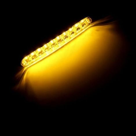 Feu Diurne - Barre Lumineuse 30 LED 12 V 6000 K Blanc + Ambre - Pour Voiture Camion SUV Remorque - 2 Pièces (1/4)