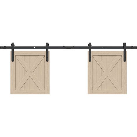 vidaXL Sliding Cabinet Door Kit 152 cm Carbon Steel