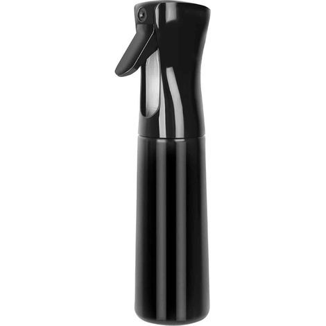 Sprühflasche – Kontinuierlicher Sprühnebel – Ultrafeiner Nebel – Wiederverwendbare Kunststoffflasche – Für Gesicht, Pflanzen und Reinigung – Mitesser + Schwarze Flasche – 300 ml (10 (1/5)