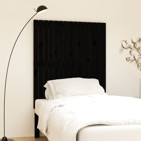 Wand-Kopfteil Schwarz 95,5x3x110 cm Massivholz Kiefer vidaXL