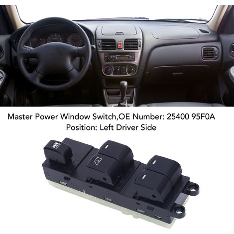 Elektrischer Fensterheberschalter Fahrerseite 25400 95F0A für Almera Sunny 2006-2013, ABS (1/5)