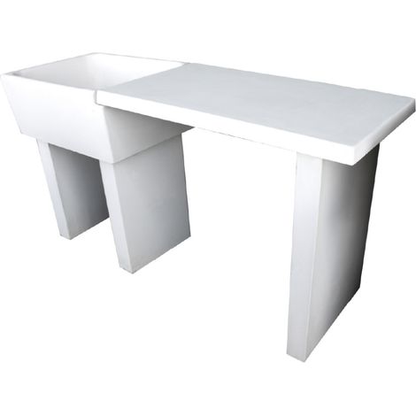 Pilozza lavabo calcestruzzo cemento serie ostuni incasso destra piano laterale misure 60 x 47 x h.30 cm - confezione 1