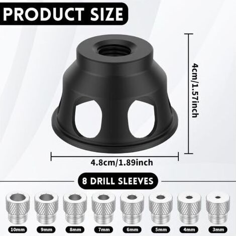 Outils de perçage vertical avec guide-foret, guide de perçage droit pour bois facilitant le perçage vertical (1/4)