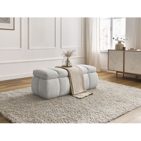BOBOCHIC - Bout de lit DENALI tissu bouclette Gris clair (1/5)