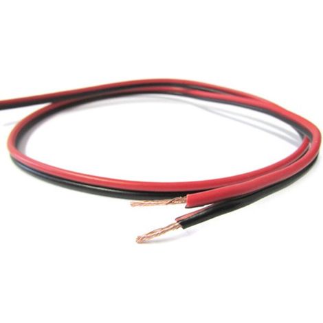 Cavo Piattina Rosso Nero 2X0,75mmq Per Filo Elettrico Altoparlanti Stereo Audio Casse 1 Metro
