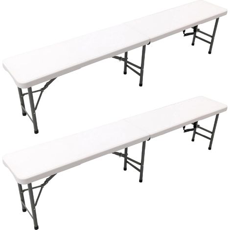 Pack 2 Bancos Plegables Normativa Uso Publico / Privado Solid 180 x 28 x 43cm. Tablero HDPE 3,8cm y Estructura Acero Capacidad 6 Adultos The HomeWeeks (1/5)