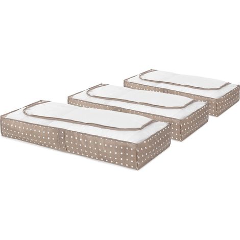 Compactor Set di 3 Borse Porta Piumoni Daman Beige, Marrone, 70x50x30 cm, Soft Storage (1/5)