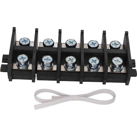 Bornier à 5 compartiments avec fonction barrière, capacité de charge élevée, bonne conductivité électrique, utilisation facile (1/4)
