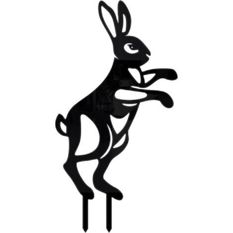 Toivize-Piquet de Jardin Lapin - Métal Noir 40cm - Déco Extérieur Résistante Eau - Lot de 1 pour Pâques (1/5)