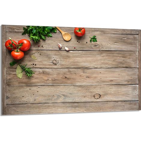 Glas Herdschutzplatte 80x52 Holz (1/5)