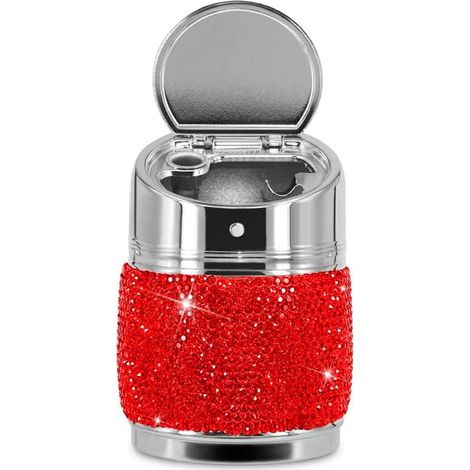Auto-Aschenbecher mit blauer LED, tragbar, geruchsdicht, mit Getränkehalter kompatibel für die meisten Fahrzeuge (1/5)
