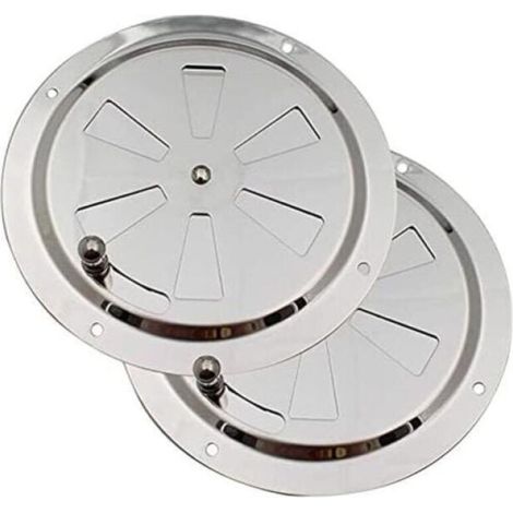 Grilles de ventilation circulaires 6 pouces en acier inoxydable, 2 pièces pour admission et évacuation d'air, stores réglables avec moustiquaire intégrée (1/3)