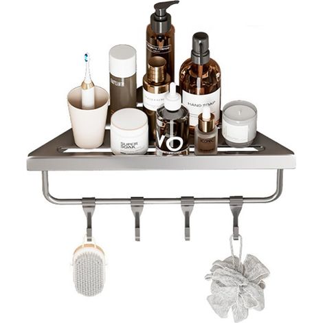 Porte Savon Douche,Etagere Murale Sans Percage Etagere Salle De Bain Etagere Douche Sans Percage Organisateur Salle De Bain Rangement Douche Etagere Sans Percage (1/5)