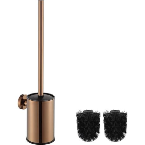 Porte-brosse WC Roségold à fixation murale  304 Acier inoxydable Rond avec support hygiénique  Antirouille (1/5)