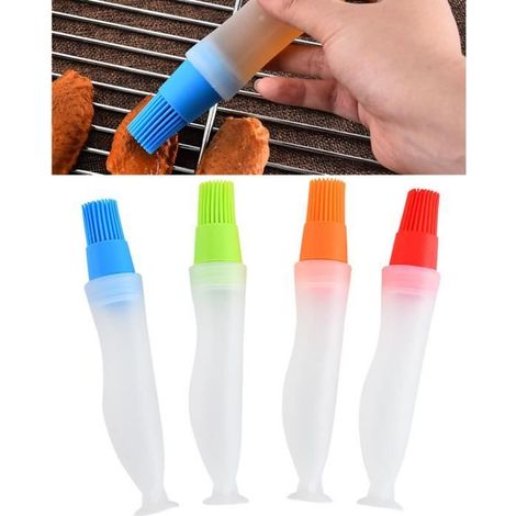 Pinceau à pâtisserie - Cuisine - Silicone - 4 en 1 - Résistant à la chaleur - Multicolore (1/4)