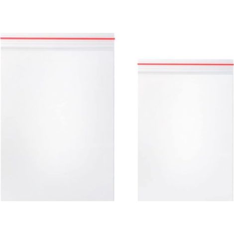 Lot de 200 sachets transparents avec fermeture à glissière, deux packs de tailles différentessacs en polyéthylène basse densité, adaptés à un usage alimentaire, 6 8 cm + 10 15 cm (1/5)