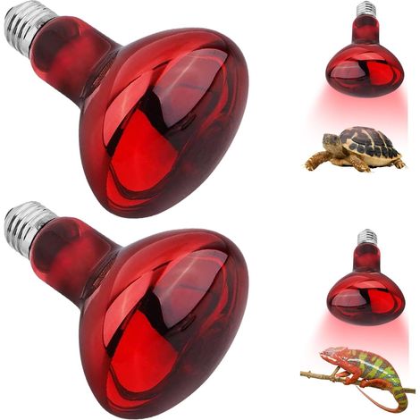 Ampoule Chauffante Infrarouge pour Reptiles 100W Lampe Chauffante Rouge E27 pour Tortue Lézard Amphibiens Lot de 2 (1/5)