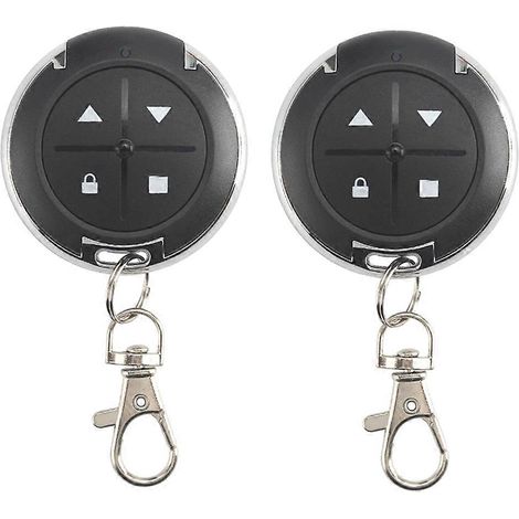 Lot de 2 télécommandes 433 MHz à 4 boutons, émetteur sans fil RF pour portail, porte de garage et interrupteur. (1/5)