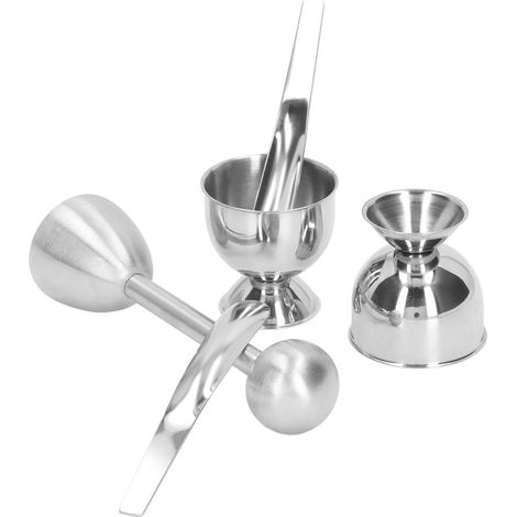 Ensemble d'ustensiles pour œufs durs : coquetier en acier inoxydable avec cuillère, ustensile de cuisine pour la maison. (1/5)