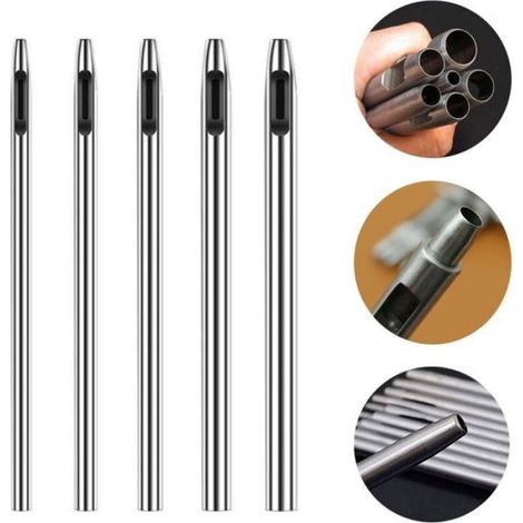 Perforateur Cuir 10 Pièces, Emporte Pièce à Frapper, Poinçon Creux en Acier Rond pour Cuir Papier (1/4)